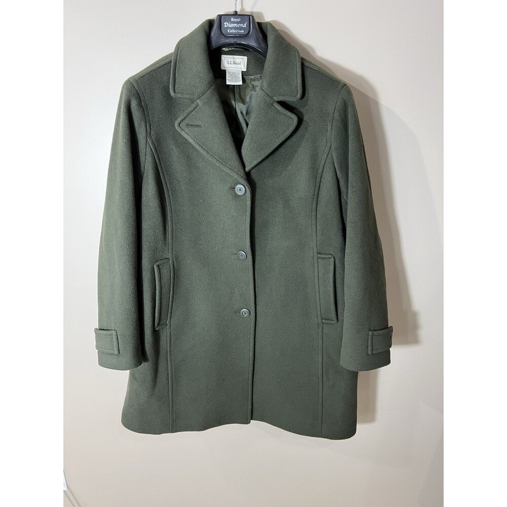 LL Bean Classic Lambswool Polo Coat Three-Quarter Women 20 Petite Bellandi Italy